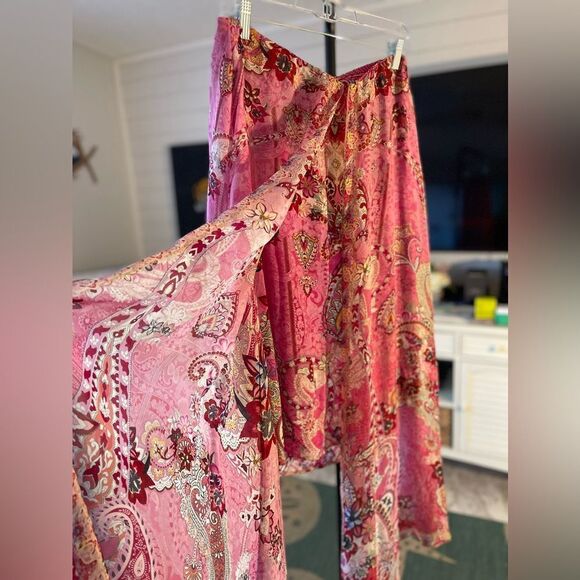 Camilla Silk Pink Paisley Embellished Skirt Size M - Picture 5 of 6